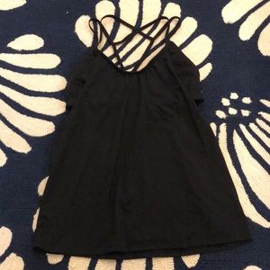 Athleta Black Double Layer Tankini Top
